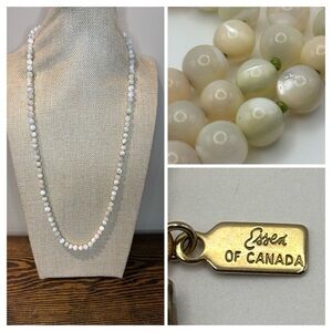 Vintage Essex of Canada Mother of Pearl Knotted Necklace